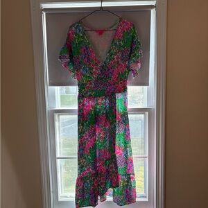 Lilly Pulitzer Pink and Green Floral Dress